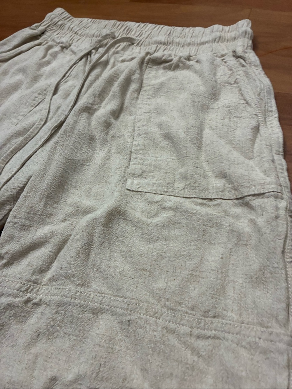 Umgee USA elastic waist, linen-blend capris - Picture 2 of 6